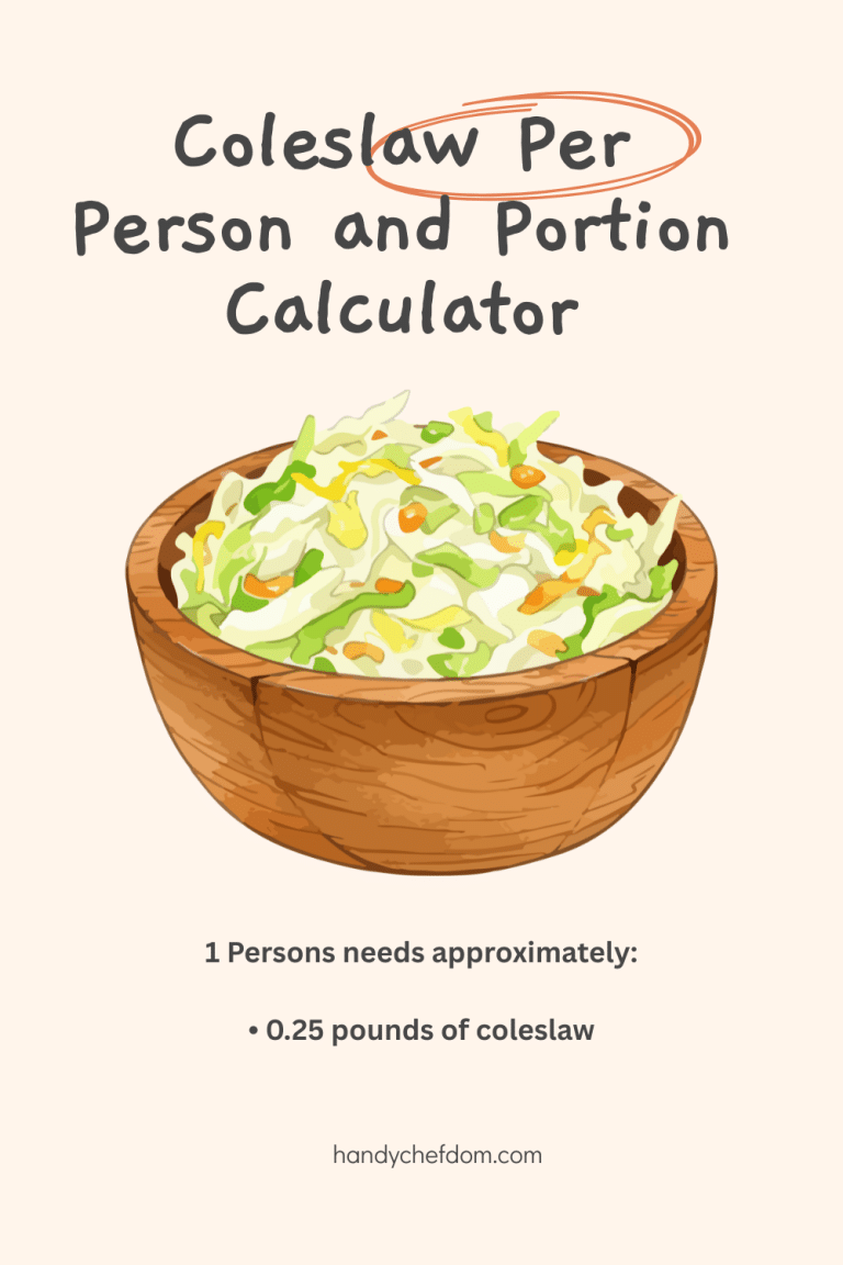 Coleslaw Per Person and Portion Calculator - Handy Chefdom