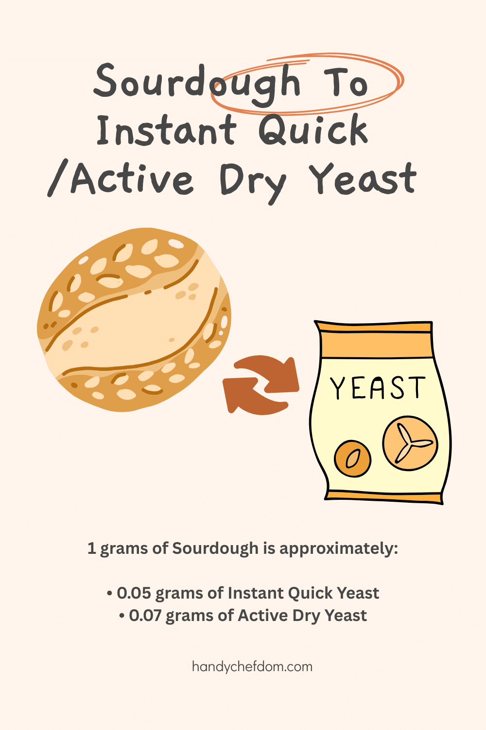 Sourdough, Active Dry and Instant Quick Yeast Converter