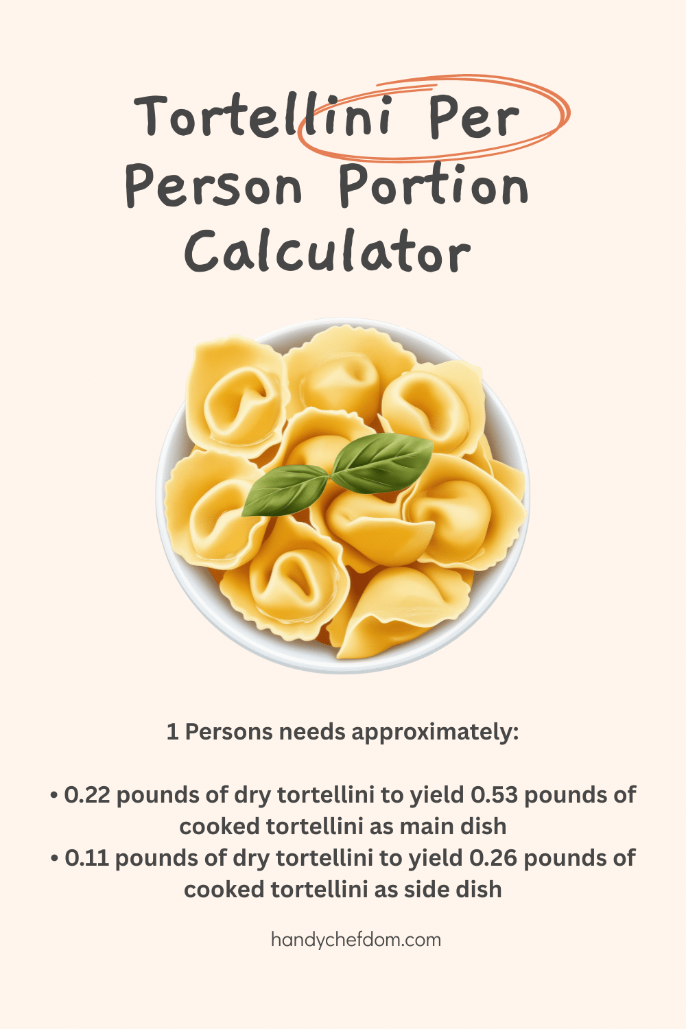 Tortellini Per Person Portion Calculator