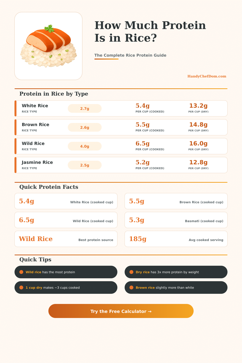Protein in Rice Calculator – How Much Protein Does Rice Have?