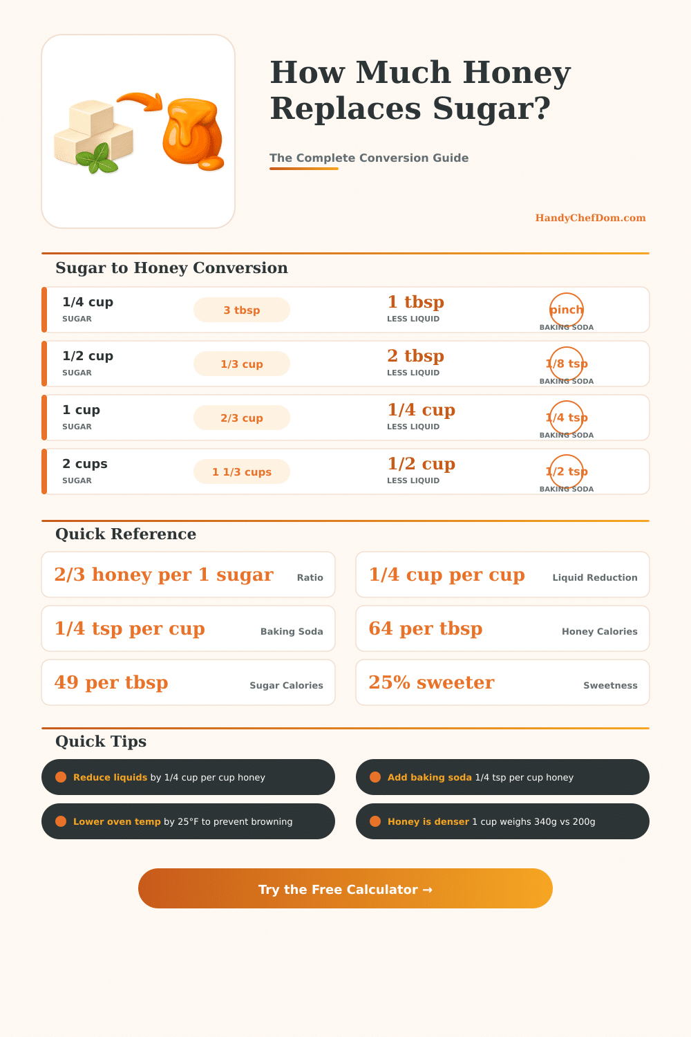 Sugar to Honey Conversion Calculator