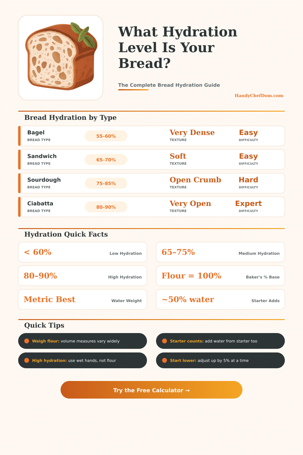 Bread Hydration Calculator – Perfect Dough Every Time