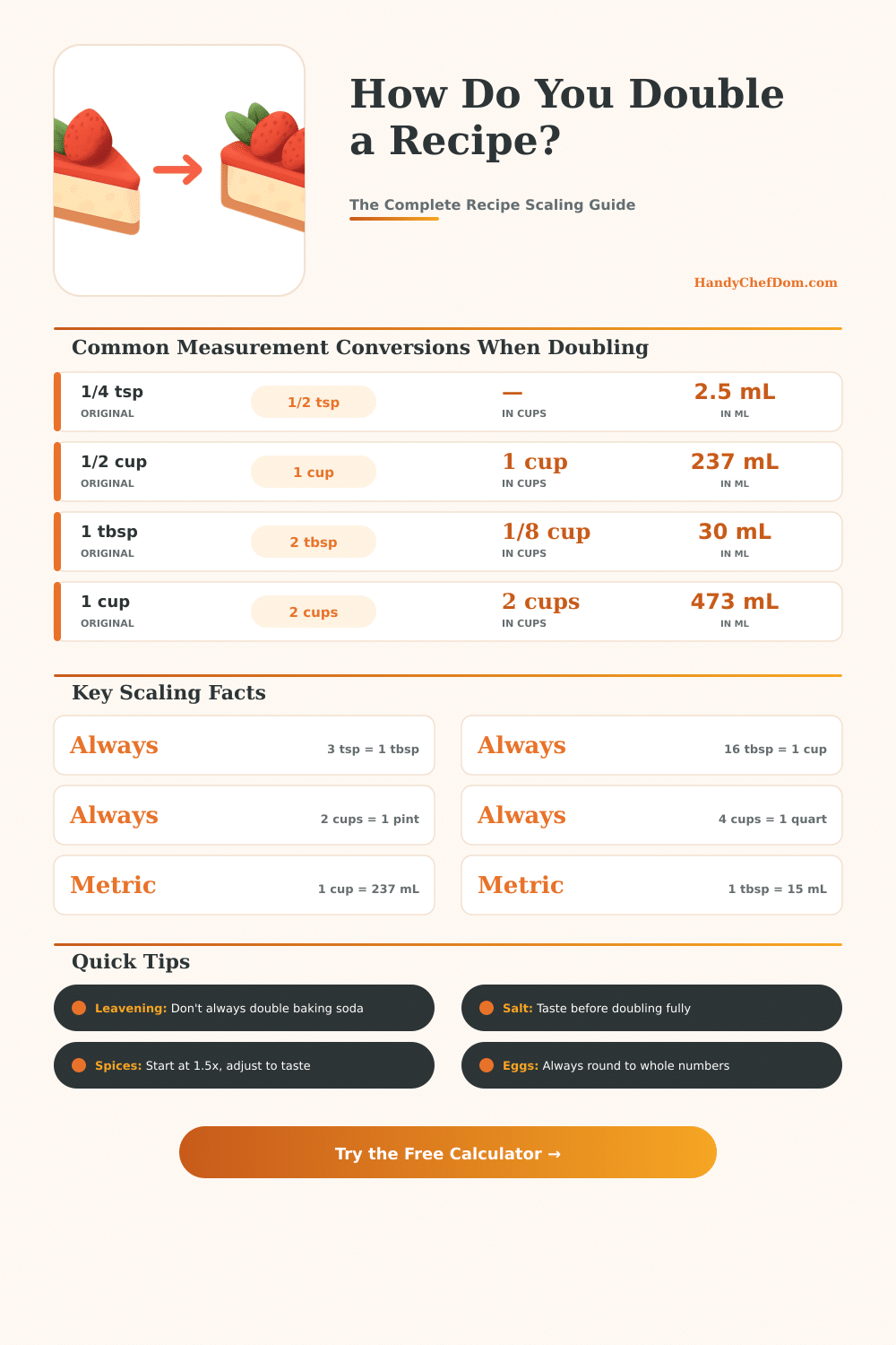 Doubling a Recipe Calculator – Scale Any Recipe Instantly