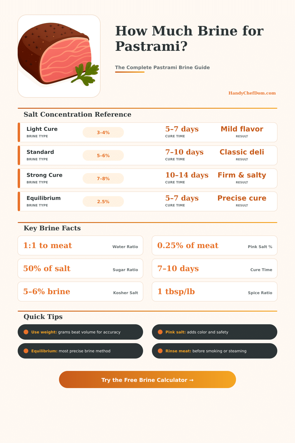 Pastrami Brine Calculator: Perfect Salt & Spice Ratios
