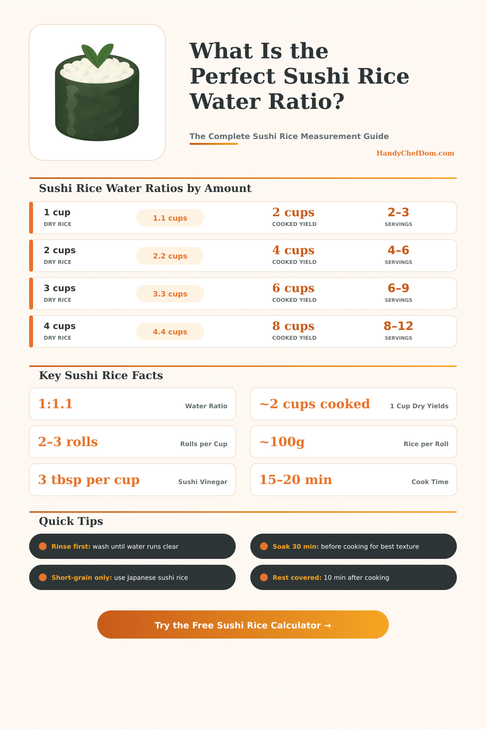 Sushi Rice Water Ratio Calculator – Perfect Rice Every Time