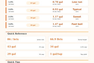 Maple Sap to Syrup Calculator: Rule of 86