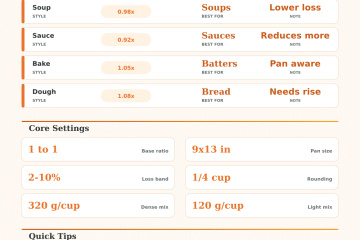 Recipe Scaling Calculator for Servings and Pan Sizes