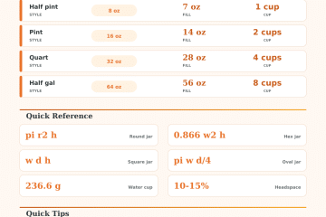 Volume of Jar Calculator: Brim Capacity and Fill