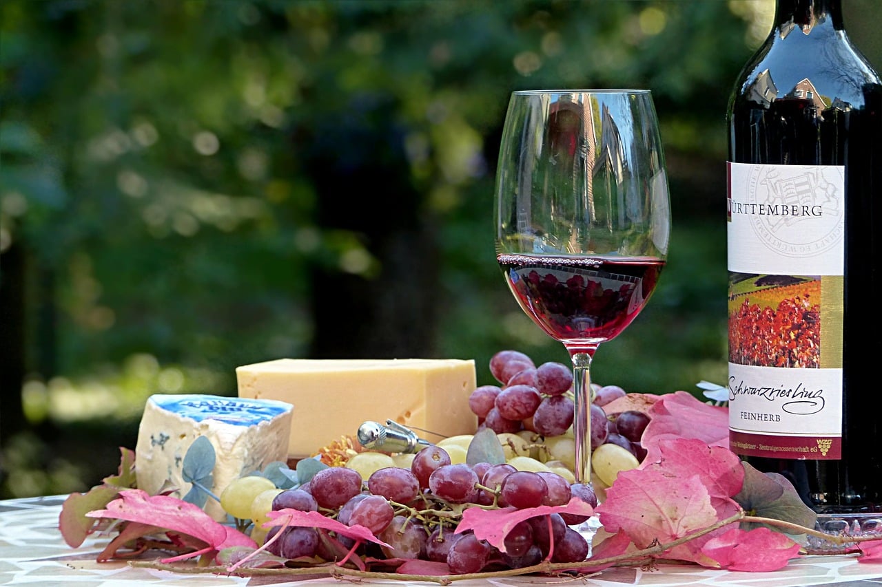 cheese board wine