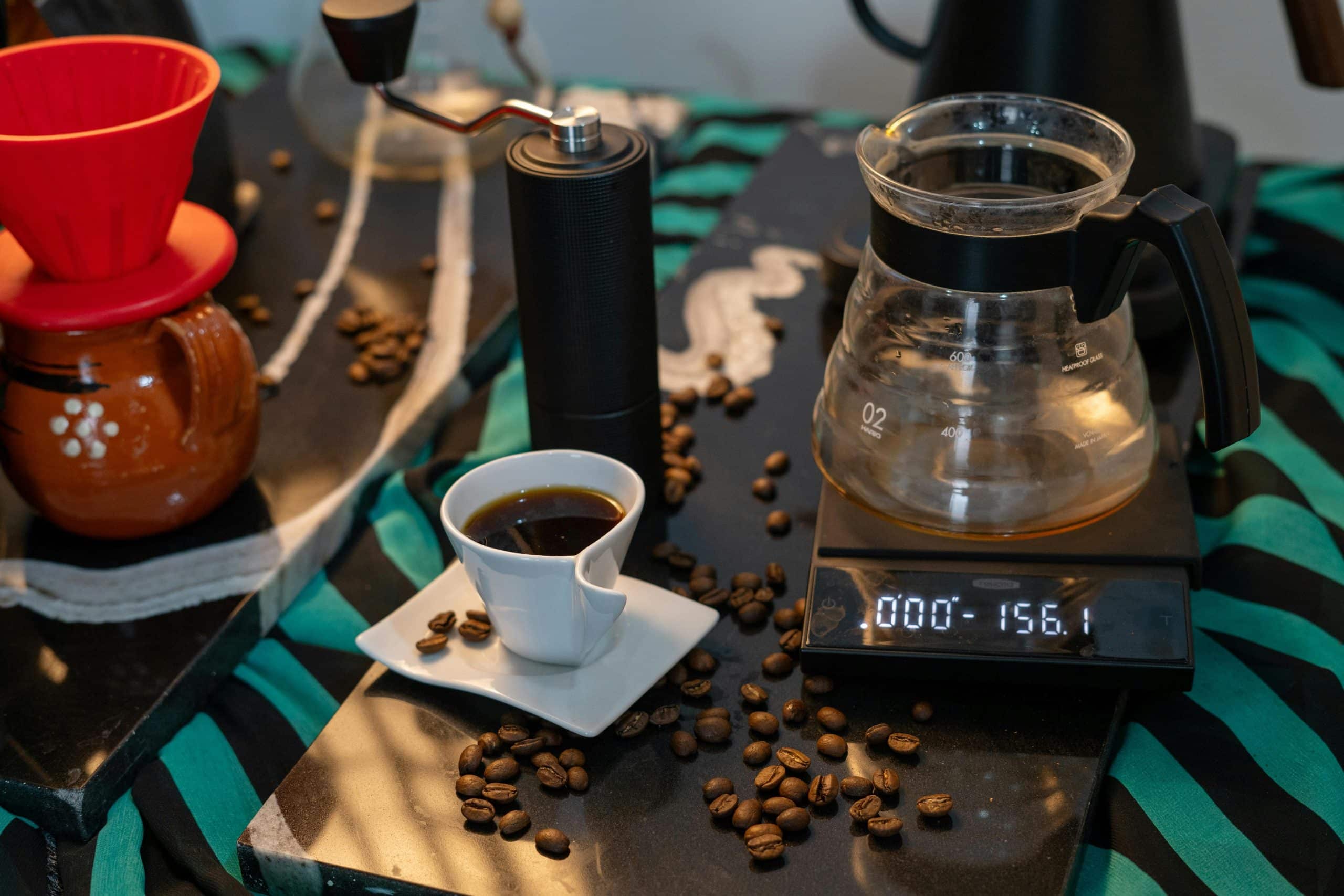 coffee scale and beans coffee scale and beans