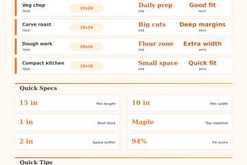 Cutting Board Size Calculator for Prep Stations