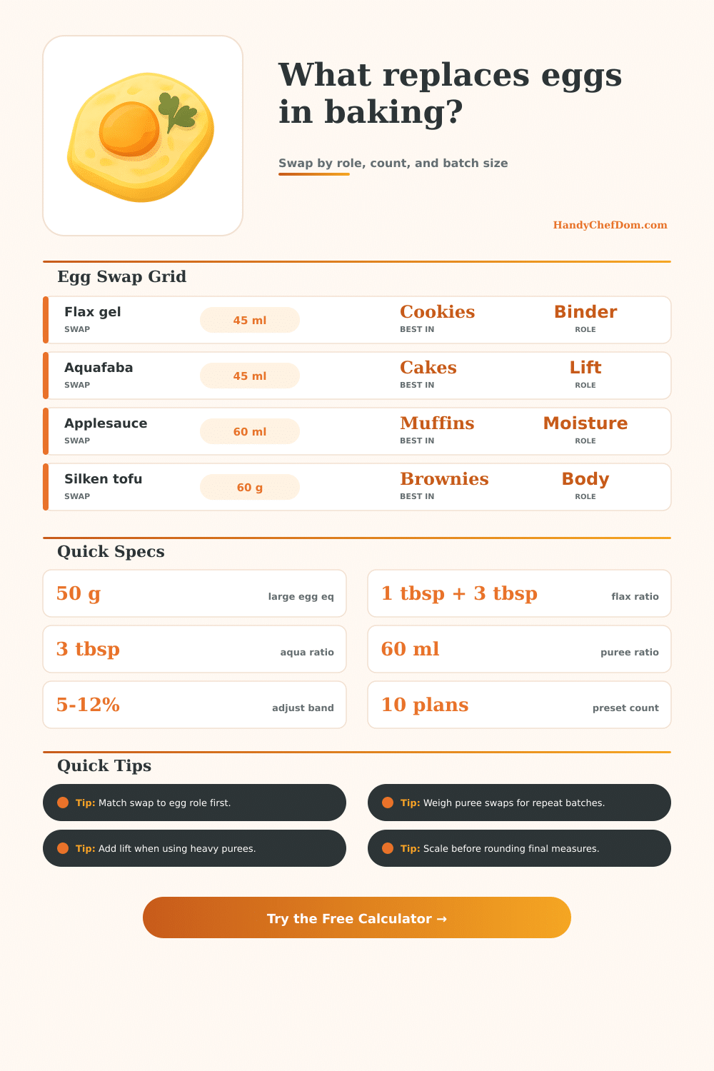 Egg Substitute Calculator | HandyChefDom
