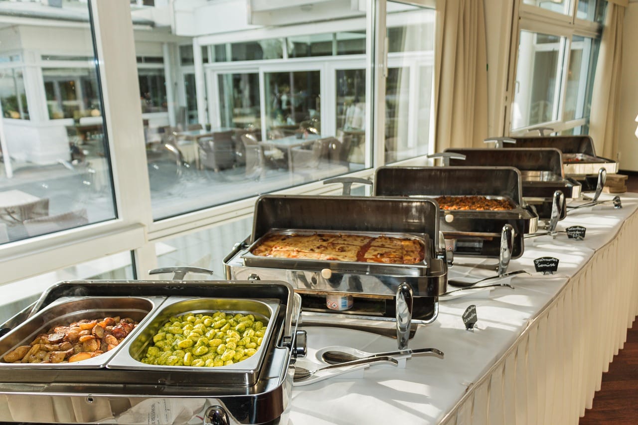 food buffet table