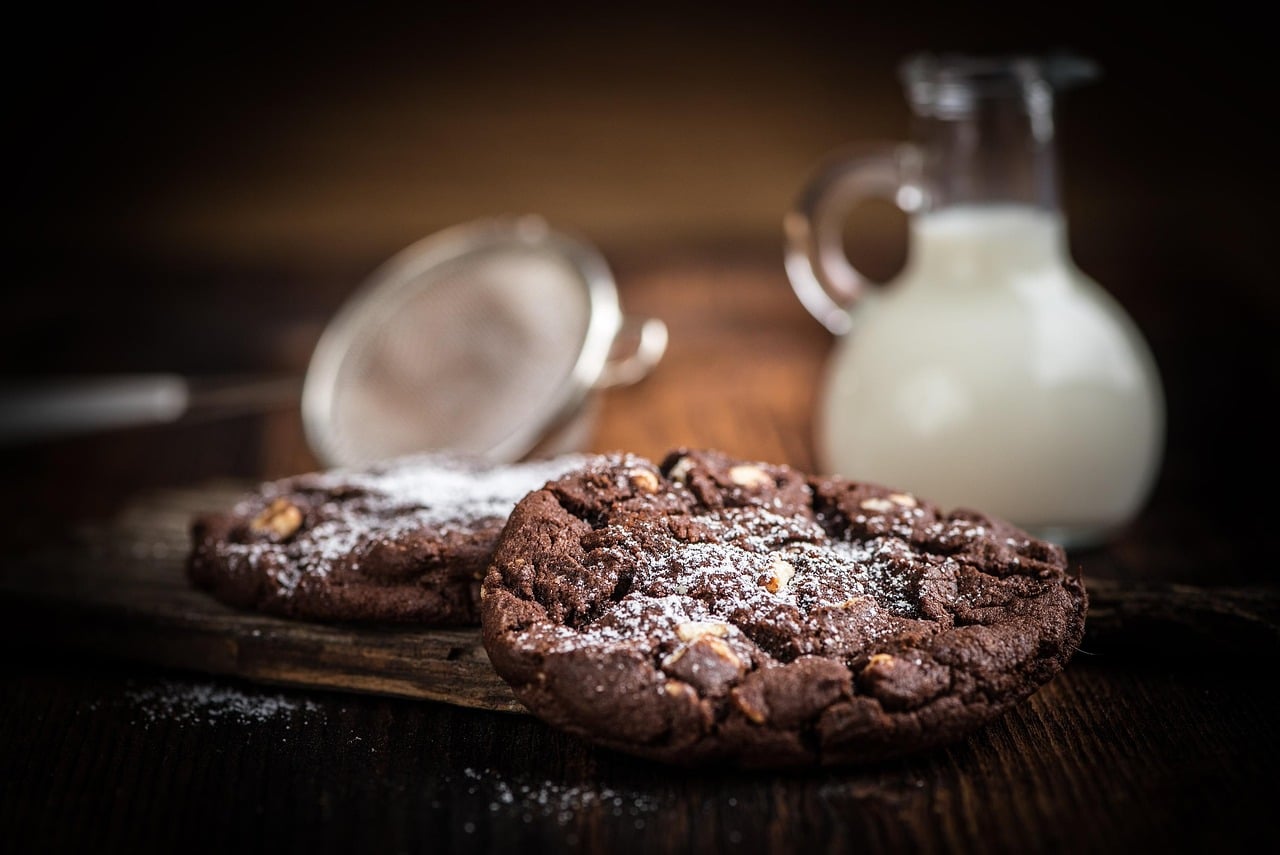 freshly baked chocolate chip cookies