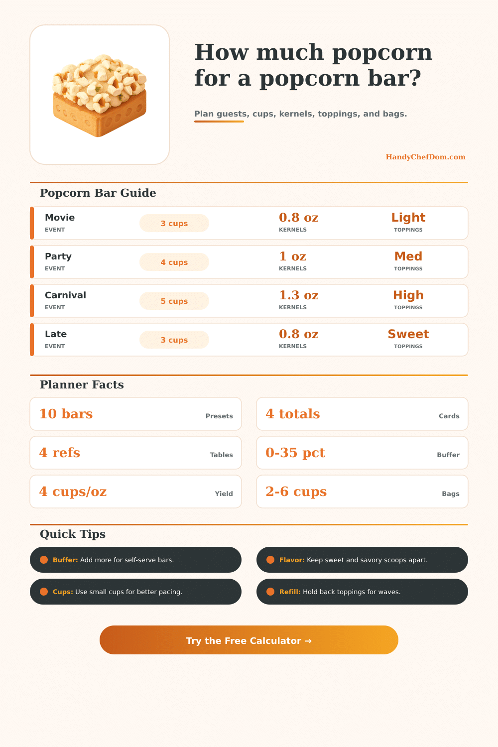 Popcorn Bar Calculator