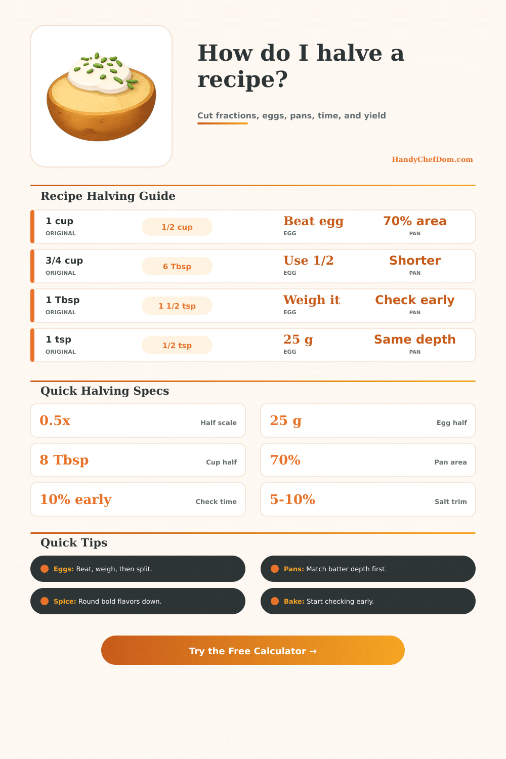 Recipe Halving Calculator