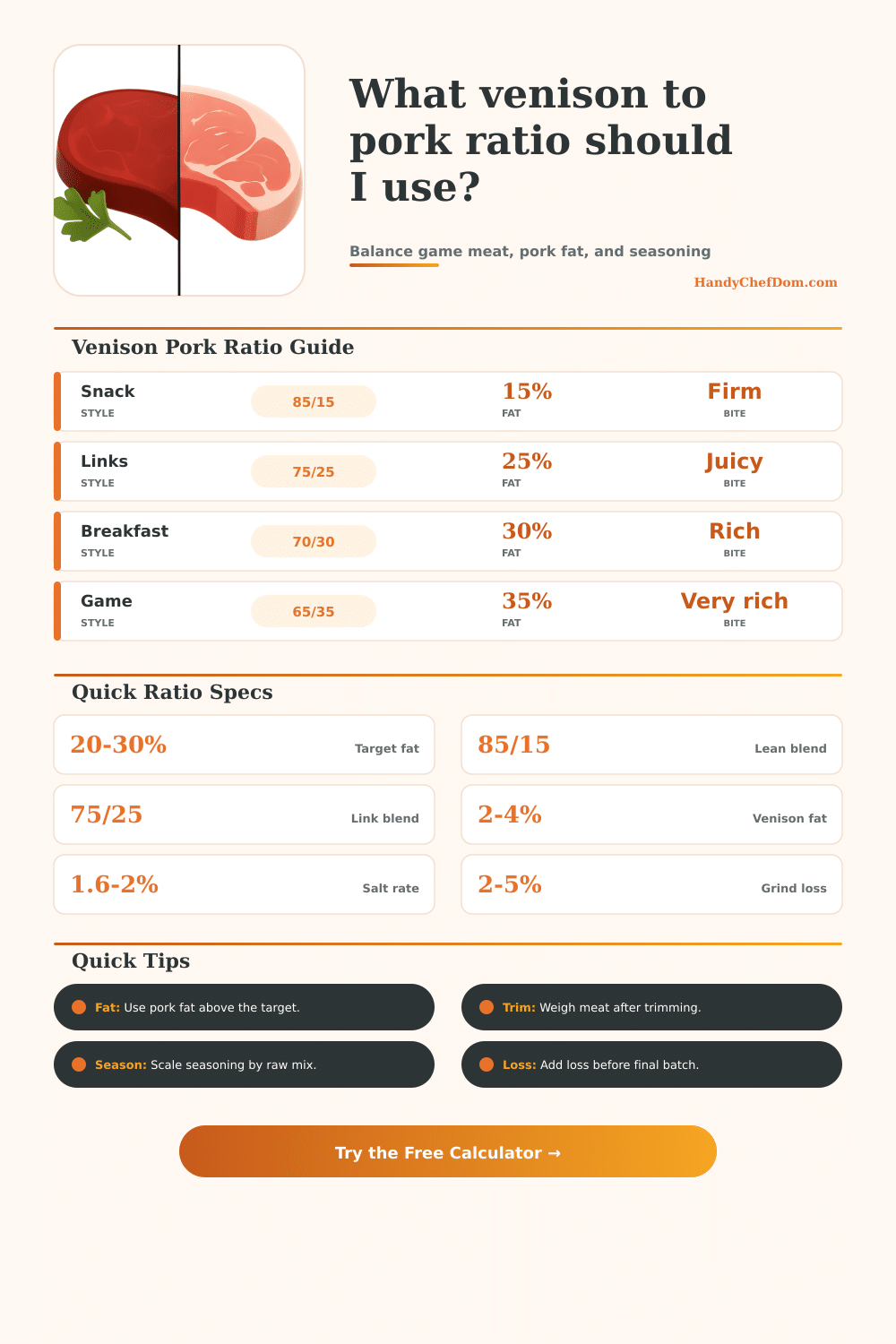 Venison to Pork Ratio Calculator