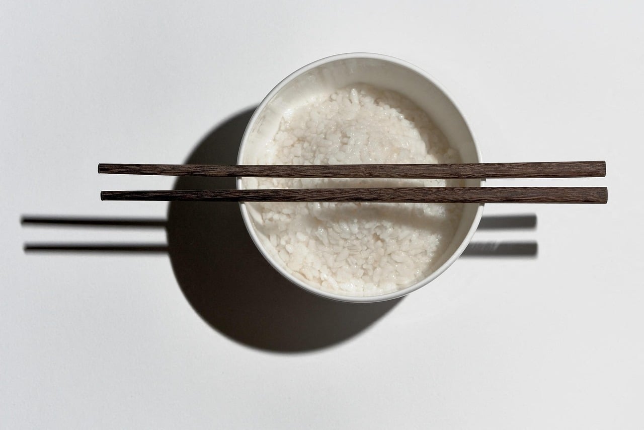 white rice bowl