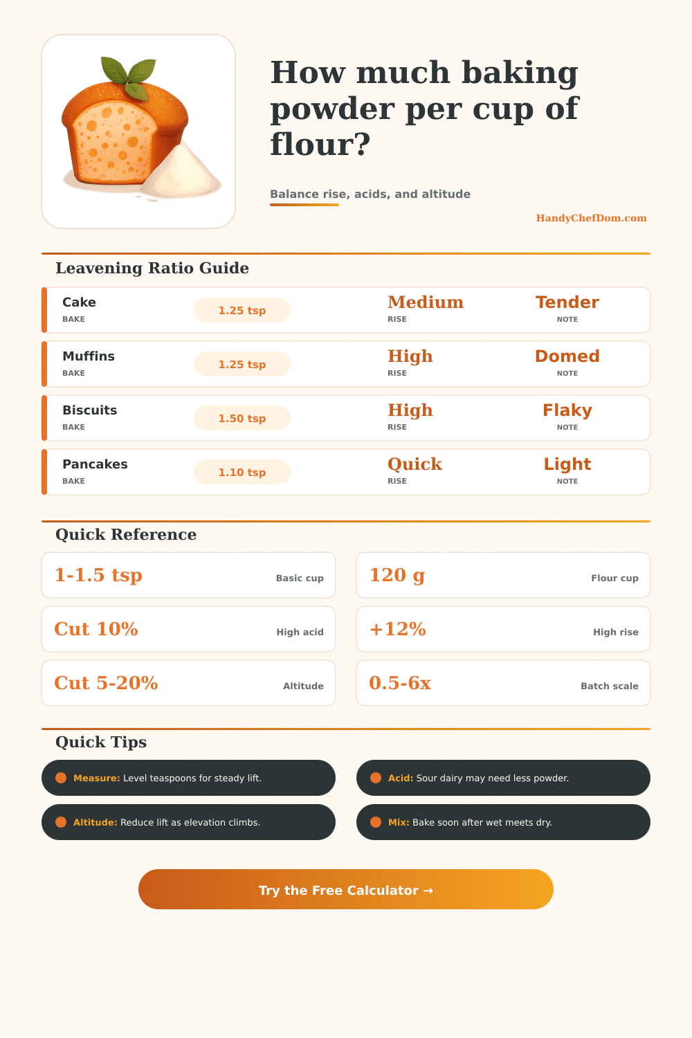 Baking Powder Per Cup Of Flour Calculator