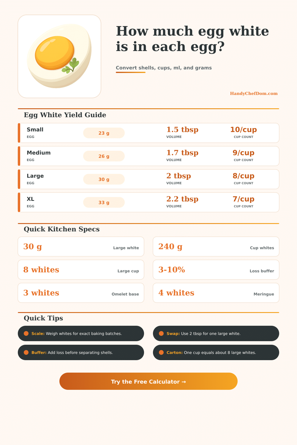 Egg White Per Egg Calculator