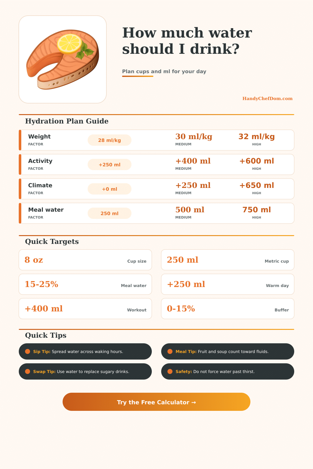 How Much Water to Drink for Weight Loss Calculator