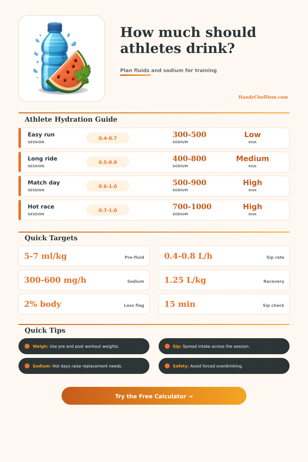 Hydration Calculator for Athletes