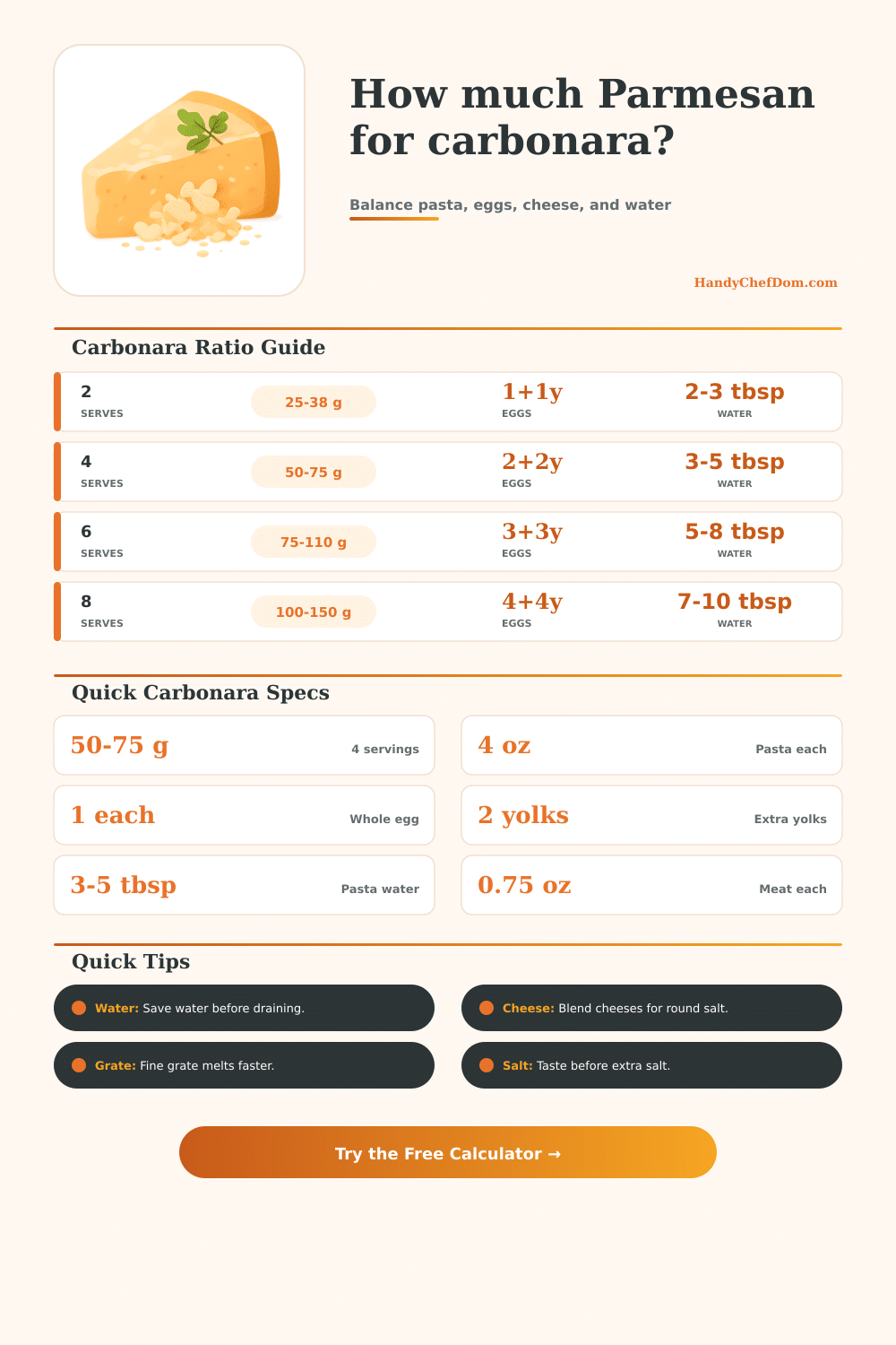 Parmesan for Carbonara Calculator
