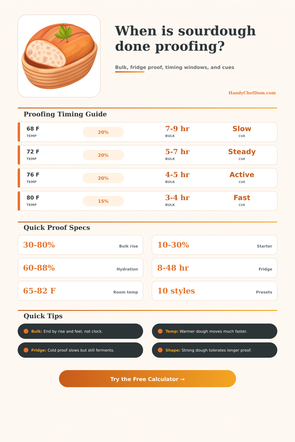 Sourdough Proofing Calculator | Timing Guide