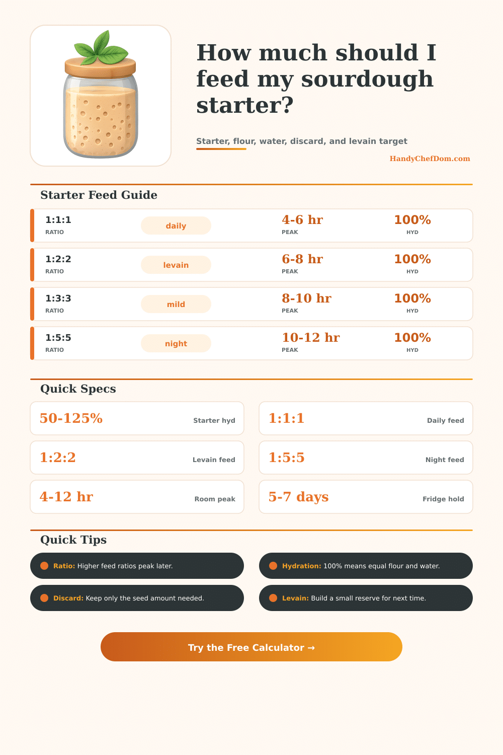 Sourdough Starter Calculator | HandyChefDom