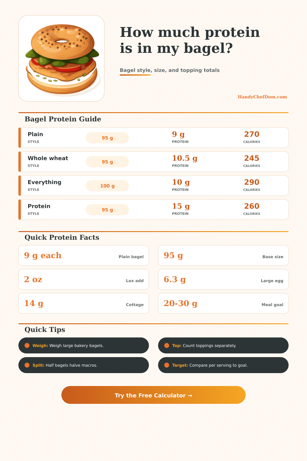 Bagel Protein Calculator