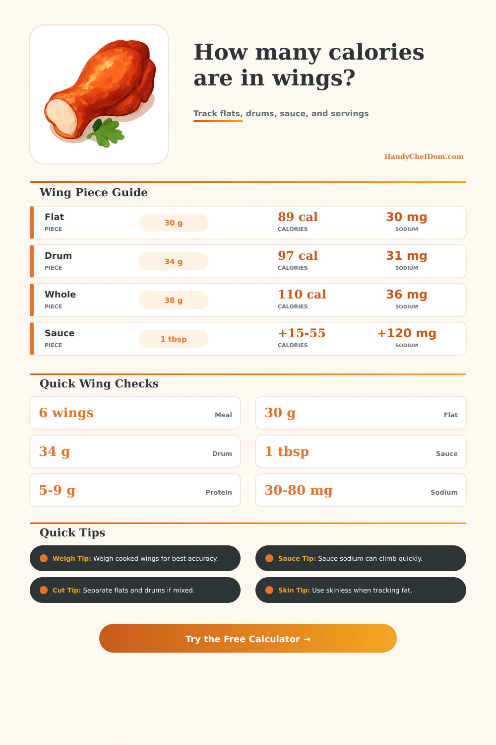 Chicken Wing Calorie Calculator