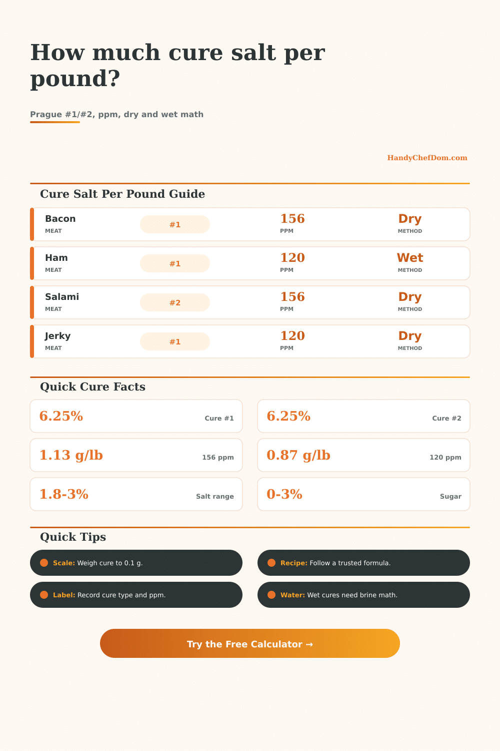 Cure Salt per Pound Calculator