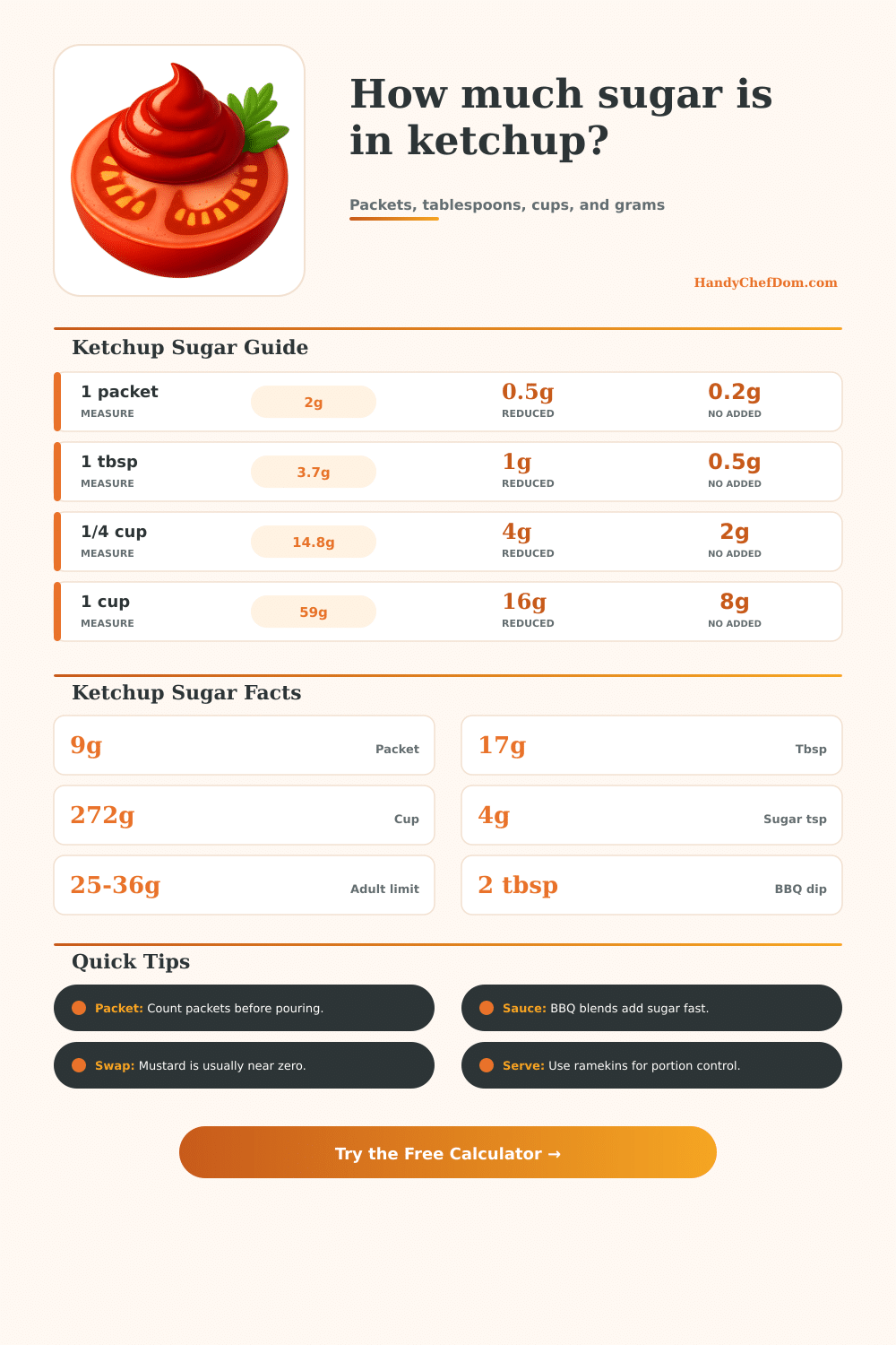 Ketchup Sugar Calculator