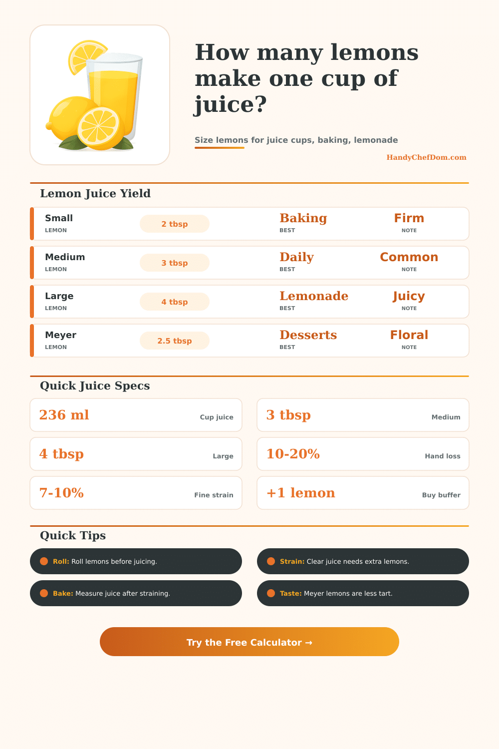 Lemons Per Cup of Juice Calculator