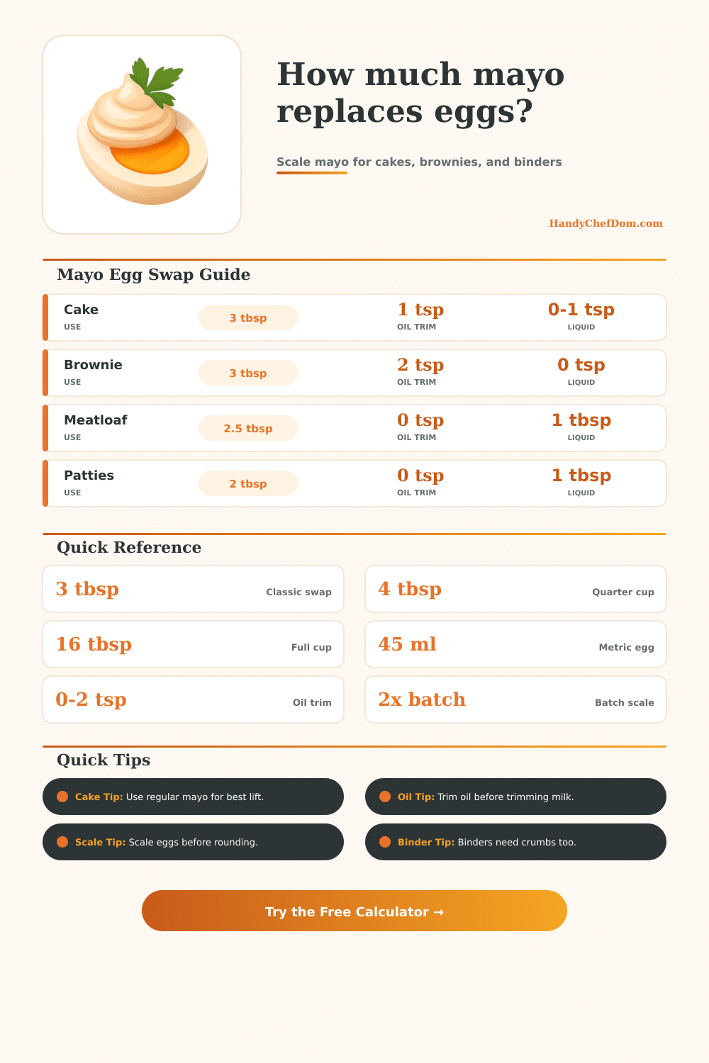 Mayonnaise Egg Substitute Calculator