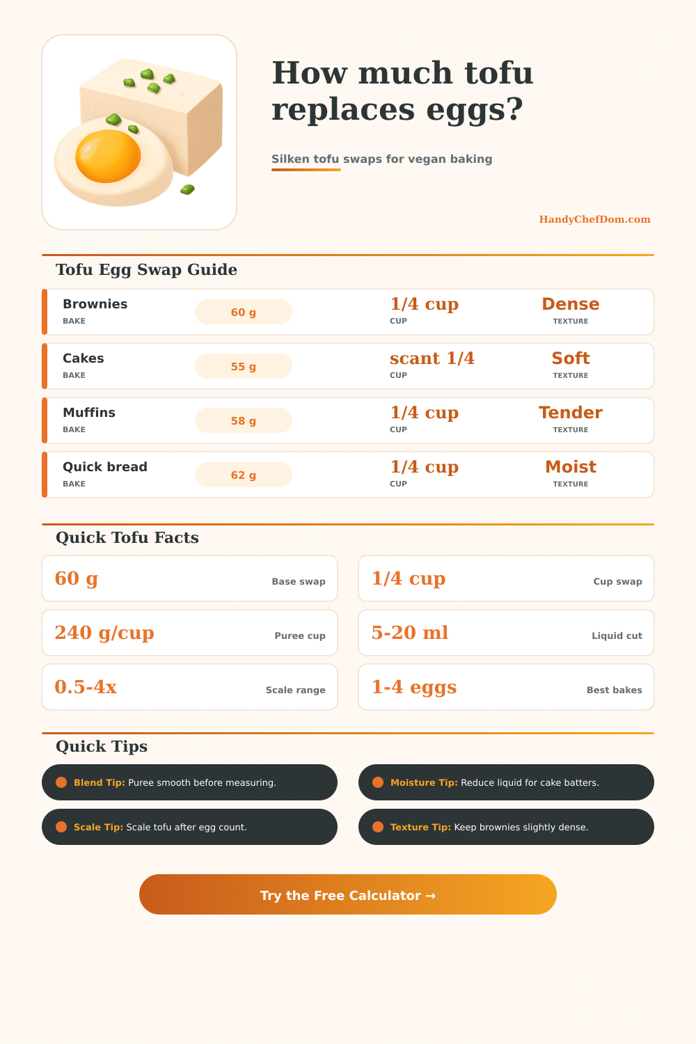 Silken Tofu Egg Substitute Calculator
