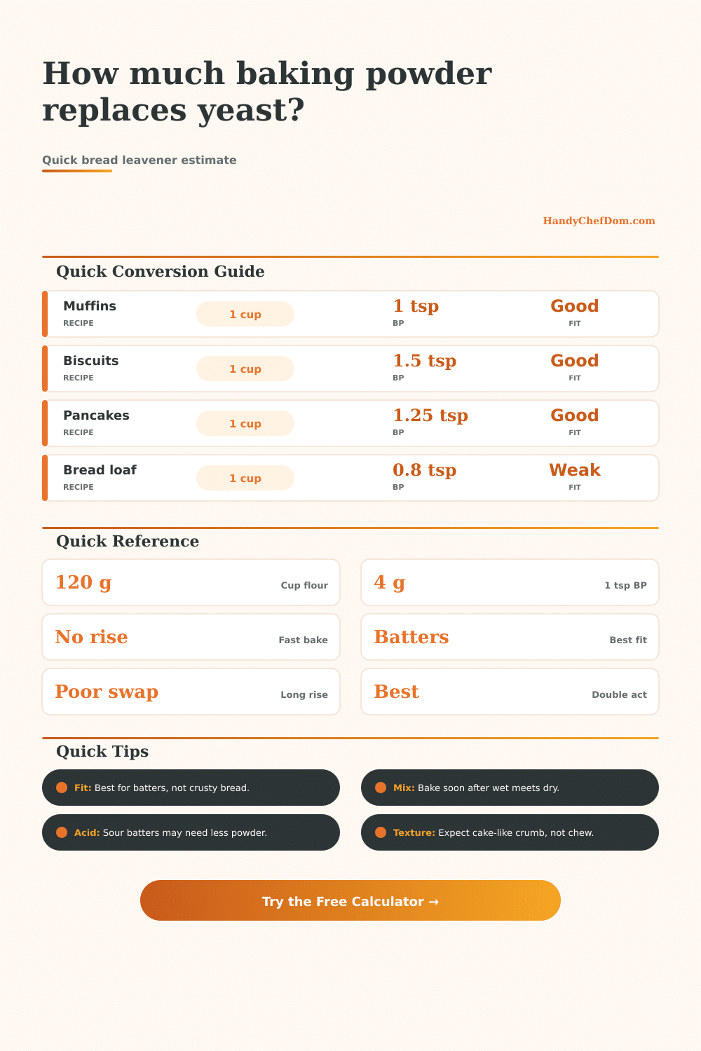 Yeast to Baking Powder Converter