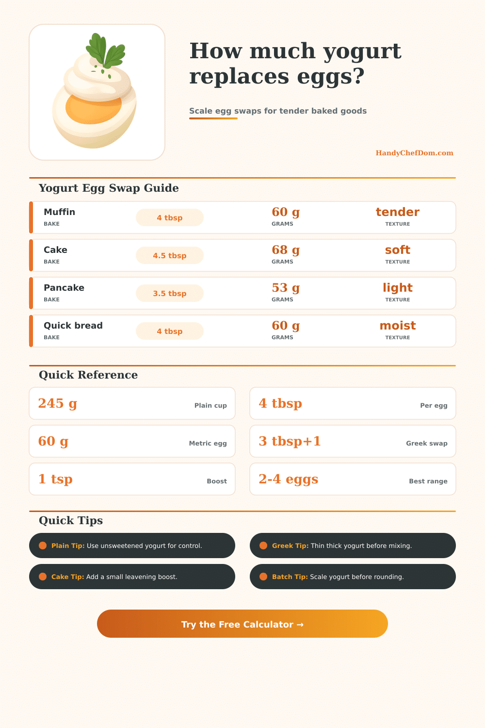Yogurt Egg Substitute Calculator